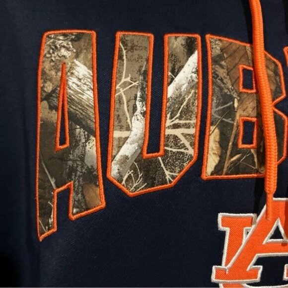 Realtree Auburn men’s Performance Hoodie Navy Camouflage Large New - Picture 4 of 9